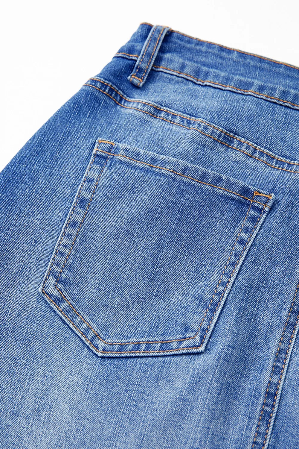 Wrapped Crossed Waist Denim Mini Skirt - Farnelli