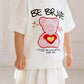 Children's Bear Graphic Short Sleeve Sweatshirt Dress - Farnelli