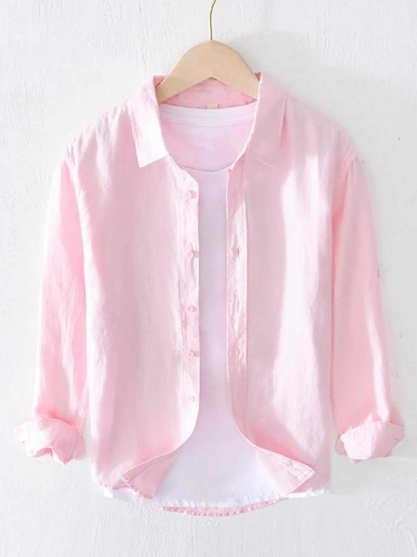 Men's Full Size Button Up Long Sleeve Shirt Plus Size - Farnelli