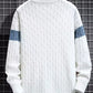 Men's Plus Size Color Block Round Neck Sweater - Farnelli