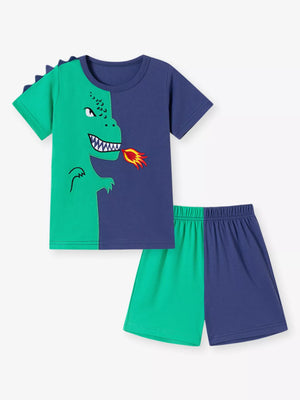 Children's Dinosaur Print Two-Tone Set - Farnelli