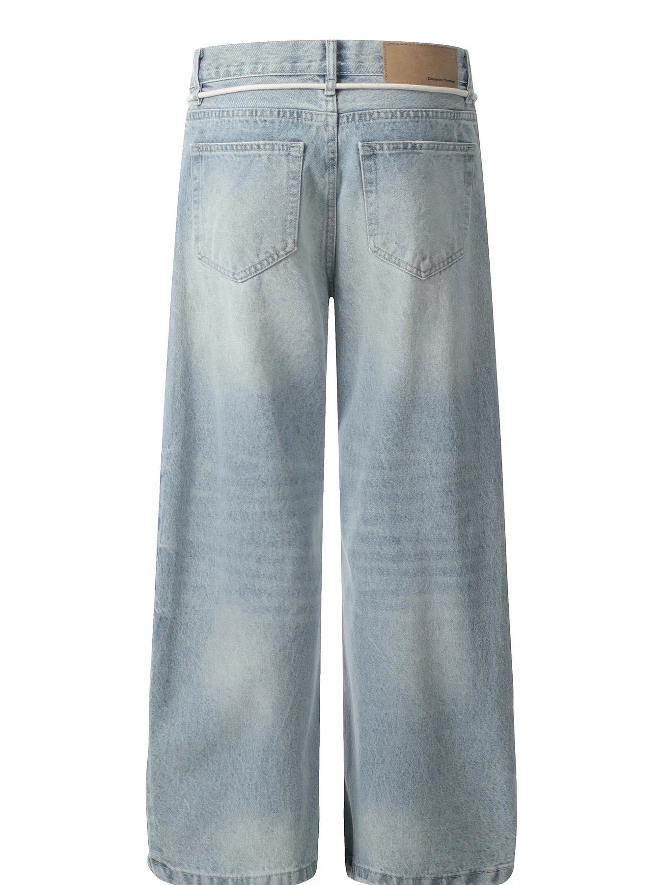 Men's High Waist Washed Straight Jeans - Farnelli