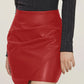 Ruched Mini Skirt with Zipper - Farnelli