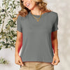 Basic Bae Full Size Round Neck Short Sleeve T-Shirt - Gray