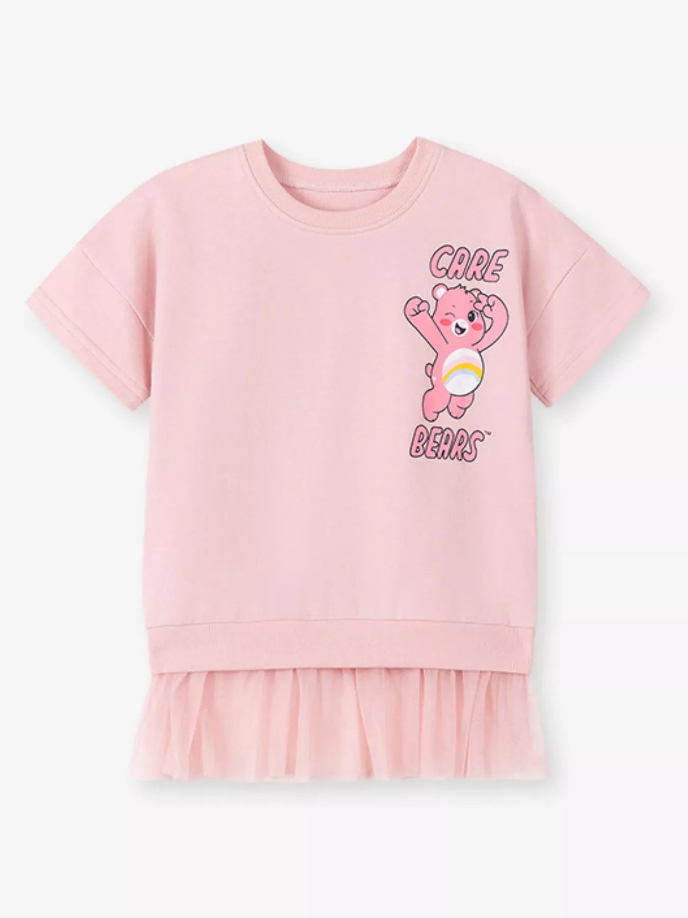 Children's Bear Graphic Short Sleeve Sweatshirt Dress - Farnelli
