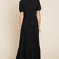 BOMBOM Short Sleeve Tiered Maxi Dress - Farnelli