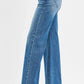 RISEN High Rise Wide Leg Jenas with Front Yoke and Heart Back Pocket - Farnelli