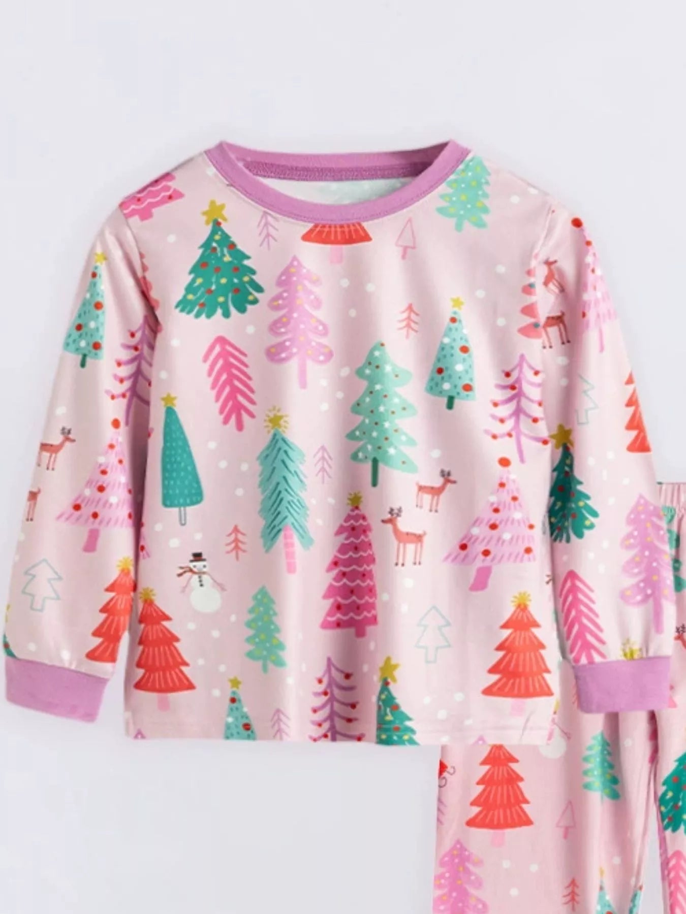 Children's Christmas Tree Print Pajama Set - Farnelli