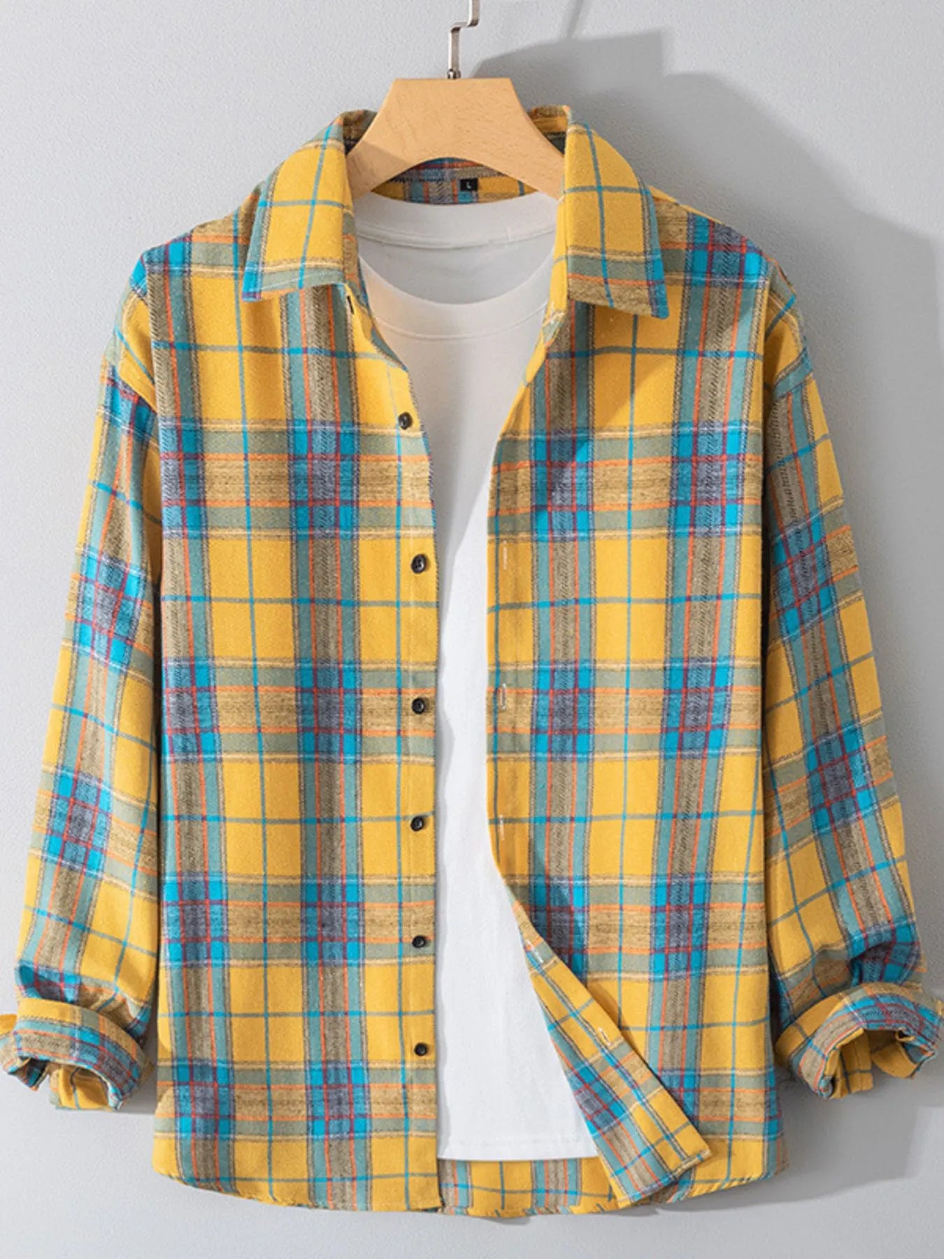 Men's Plus Size Button Up Long Sleeve Shirt - Farnelli