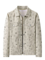 Men's Plus Size Snap Down Corduroy Printed Casual Jacket - Farnelli