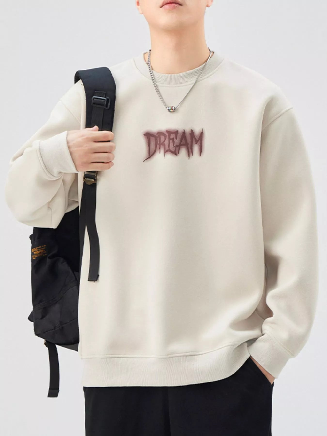 Men's Plus Size Crew Neck Dropped Shoulder Sweatshirt - Farnelli