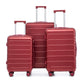HouseOfZazla 3-piece spinner wheel luggage set with combination locks, shown in multiple sizes