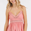 Mittoshop Crisscross Back Lace Detail V-Neck Cami - RICH PINK