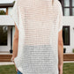 Openwork Round Neck Short Sleeve Cover-Up - Farnelli