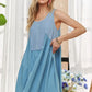ADORA Decorative Button Sleeveless Babydoll Dress - Farnelli