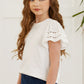 Round Neck Flutter Sleeve T-Shirt - Farnelli