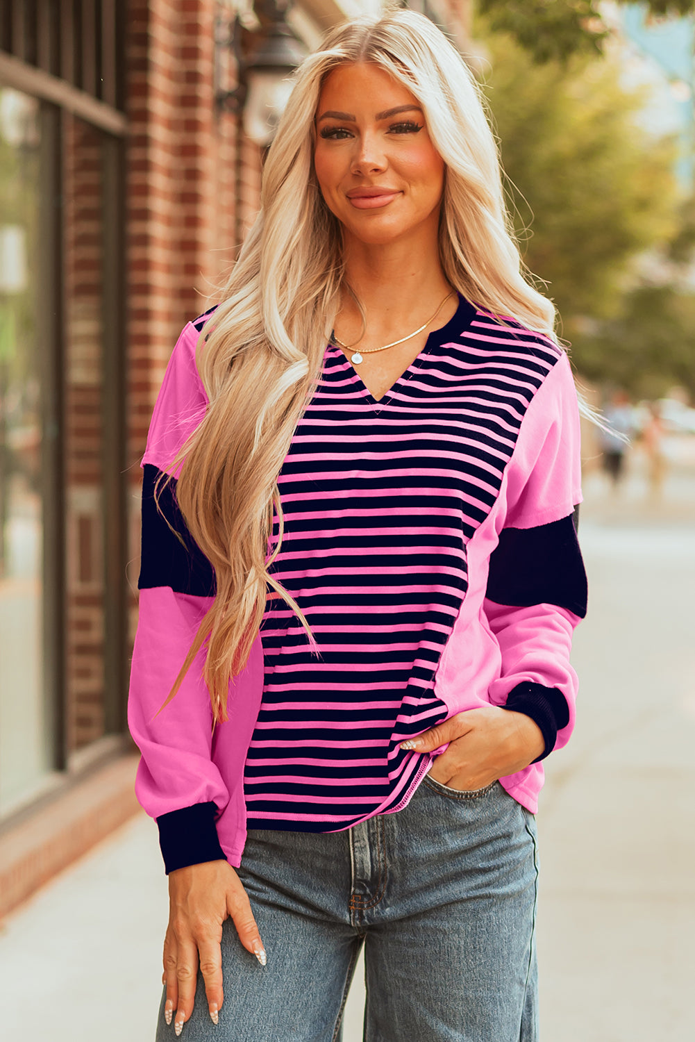 Haven Stripe Loose Fit Long Sleeve Top - Farnelli