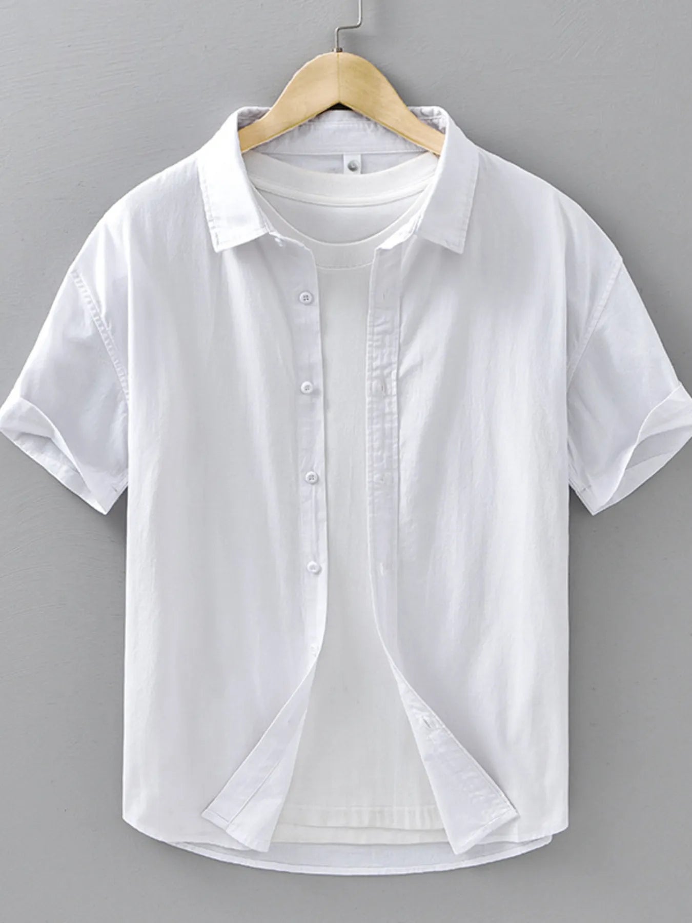 Men's Plus Size Button Up Short Sleeve Shirt - Farnelli
