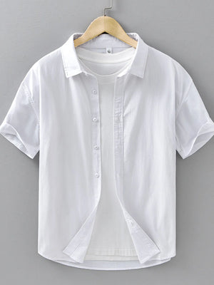 Men's Plus Size Button Up Short Sleeve Shirt - Farnelli