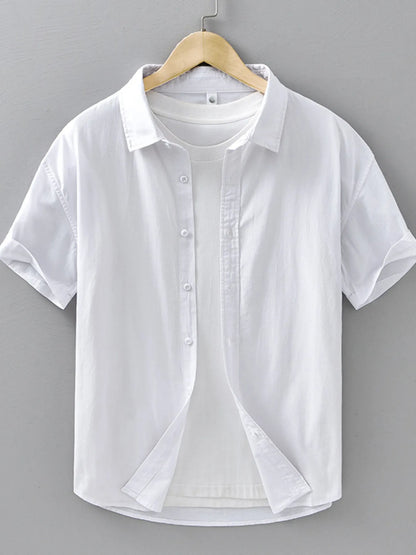 Men's Plus Size Button Up Short Sleeve Shirt - Farnelli