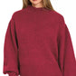 Zenana Balloon Sleeve Mock Neck Sweater - Farnelli