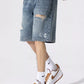 Men's Distressed Loose Fit Denim Shorts - Farnelli