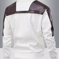 Men's Two-Tone Leather Bomber Jacket with Zip Front - Farnelli