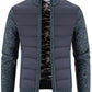 Men's Plus Size Quilted Knit Bomber Jacket with Stand Collar - Farnelli