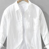 Men's Plus Size Button Up Long Sleeve Shirt - White
