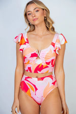 White Birch Full Size Floral Two Piece Swim Set - Farnelli