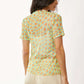 Davi & Dani Checker Board Printed Mesh Short Sleeve Top - Farnelli