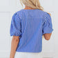 Dream Stripe Tied Front Blouse - Farnelli