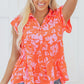 Karla Floral Collared Button Blouse - Farnelli