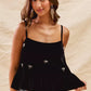 SO ME Holiday Velvet Ribbon Rhinestone Christmas Top - Farnelli