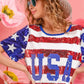 BiBi American Flag Theme Usa Print Sequin Dress - Farnelli