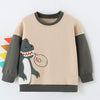 Children's Dinosaur Crew Neck Sweatshirt - Apricot