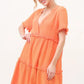 And The Why Washed Frayed Detail Tiered Dress - Farnelli