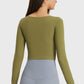 Millennia Cutout Long Sleeve Cropped Sports Top - Farnelli