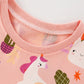 Children's Unicorn Print Casual Short Sleeve Dress - Farnelli