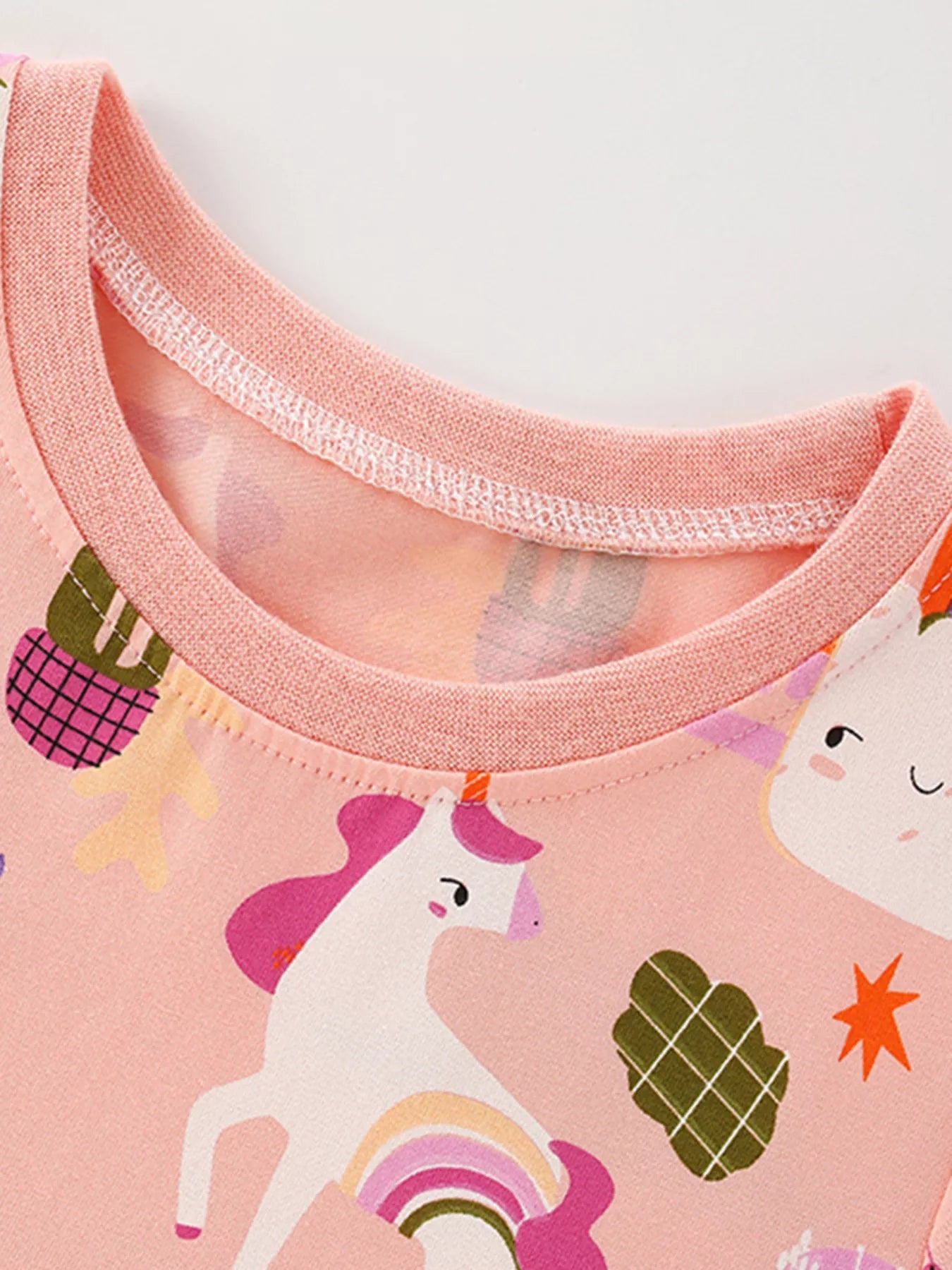 Children's Unicorn Print Casual Short Sleeve Dress - Farnelli