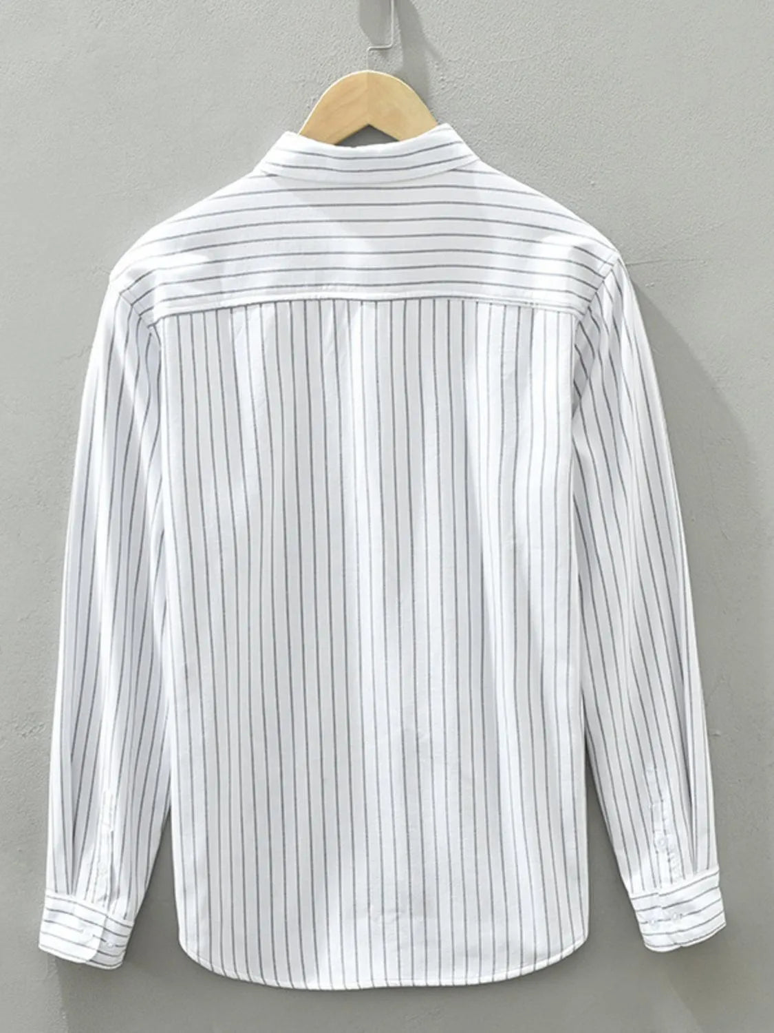 Men's Plus Size Striped Button Up Long Sleeve Shirt - Farnelli