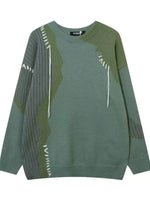 Men's Contrast Round Neck Long Sleeve Sweater - Farnelli