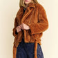 Davi & Dani Fuzzy Zip Up Collared Neck Jacket - Farnelli