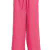 Zenana Woven Crepe Elastic Band Waist Cropped Pants - FUCHSIA