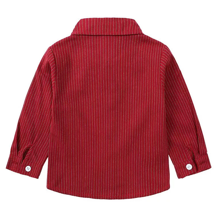 Children's Striped Shirt and Overall Set - Farnelli