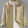 Men's Plus Size Button Up Long Sleeve Shirt - Khaki