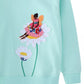 Children's Flower Embroidered Crew Neck Sweatshirt - Farnelli