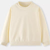 Children's Casual Solid Color Crew Neck Sweatshirt - Cream