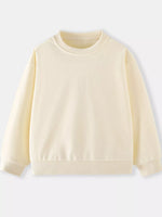 Children's Casual Solid Color Crew Neck Sweatshirt - Farnelli