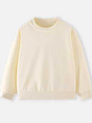Children's Casual Solid Color Crew Neck Sweatshirt - Farnelli